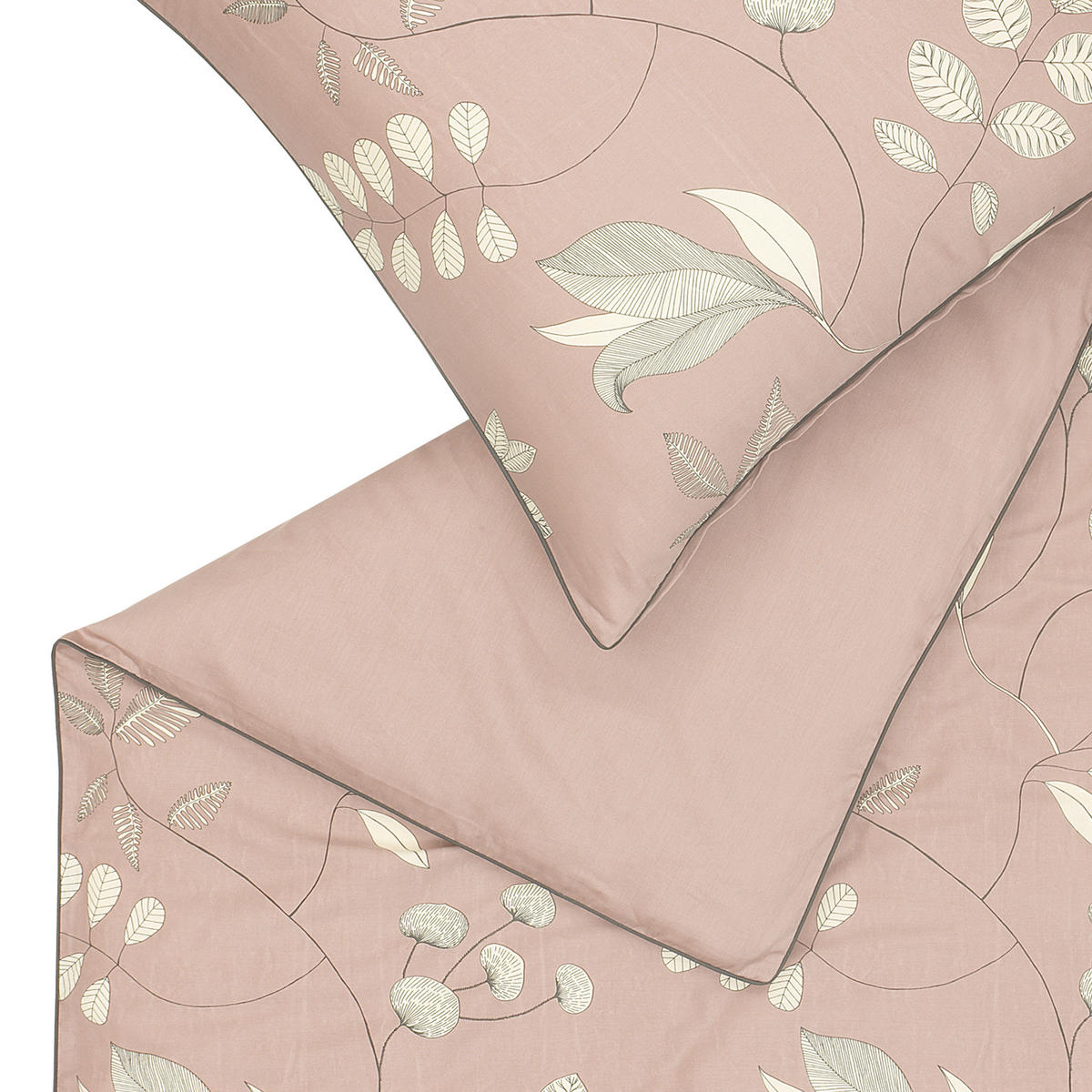 WENDEBETTWÄSCHE SW-Delicate Satin 135/200 cm  - Creme/Altrosa, Basics, Textil (135/200cm) - Schöner Wohnen