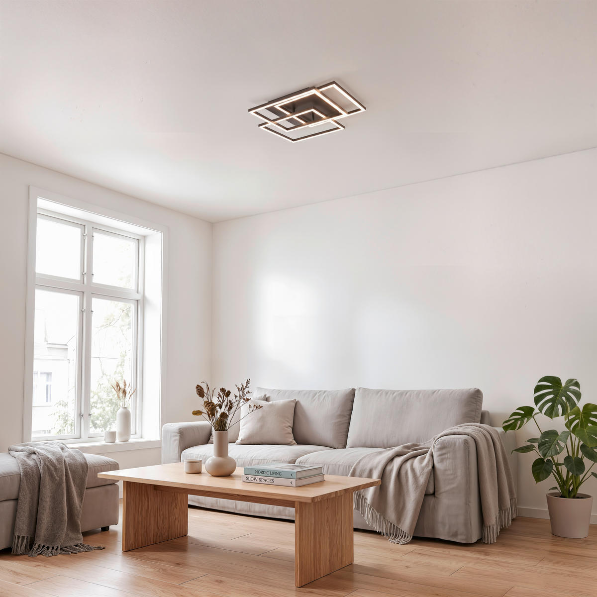 STROPNA LED-SVETILKA   28 W 3200 lm 3000 K 230 V  - antracit, Trend, kovina (41,3/38,5/9,3cm) - Novel