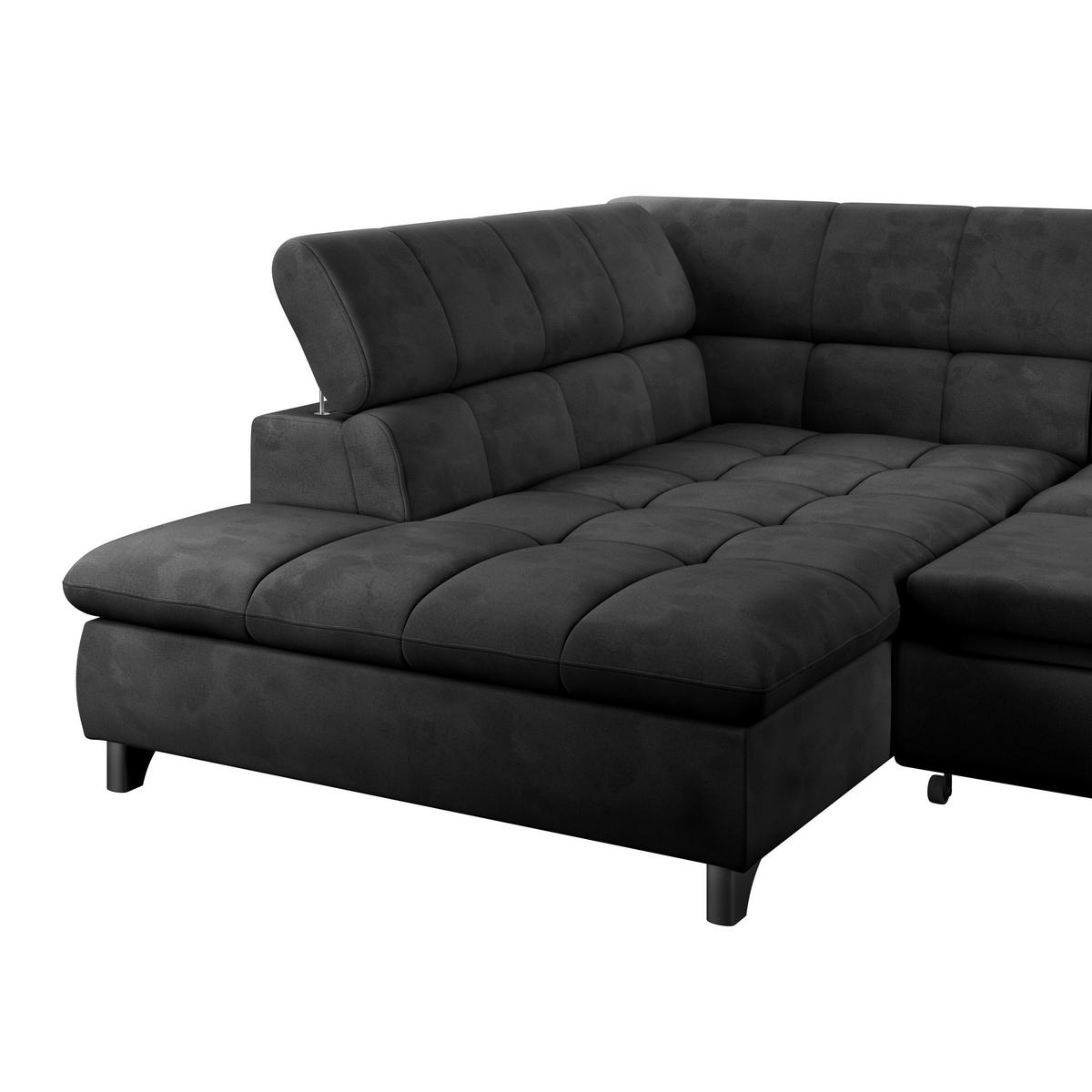 ECKSOFA Anthrazit Chenille  - Chromfarben/Anthrazit, KONVENTIONELL, Textil/Metall (234/312cm) - Livetastic