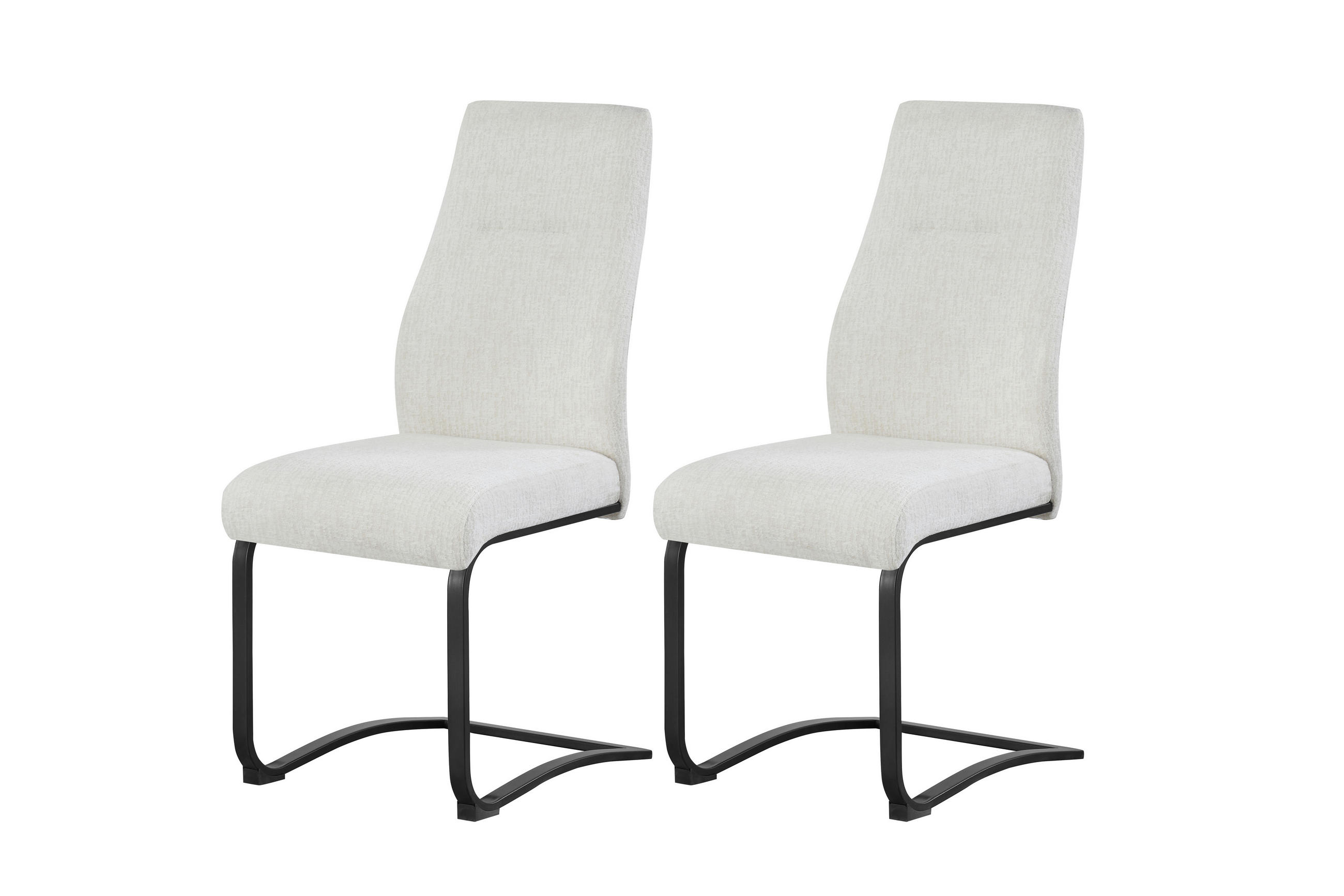 Set Scaune Cantilever din textil, crem