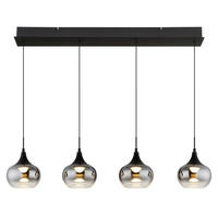 HÄNGELEUCHTE Lui 90/15/150 cm   - Klar/Schwarz, Design, Glas/Kunststoff (90/15/150cm) - Globo
