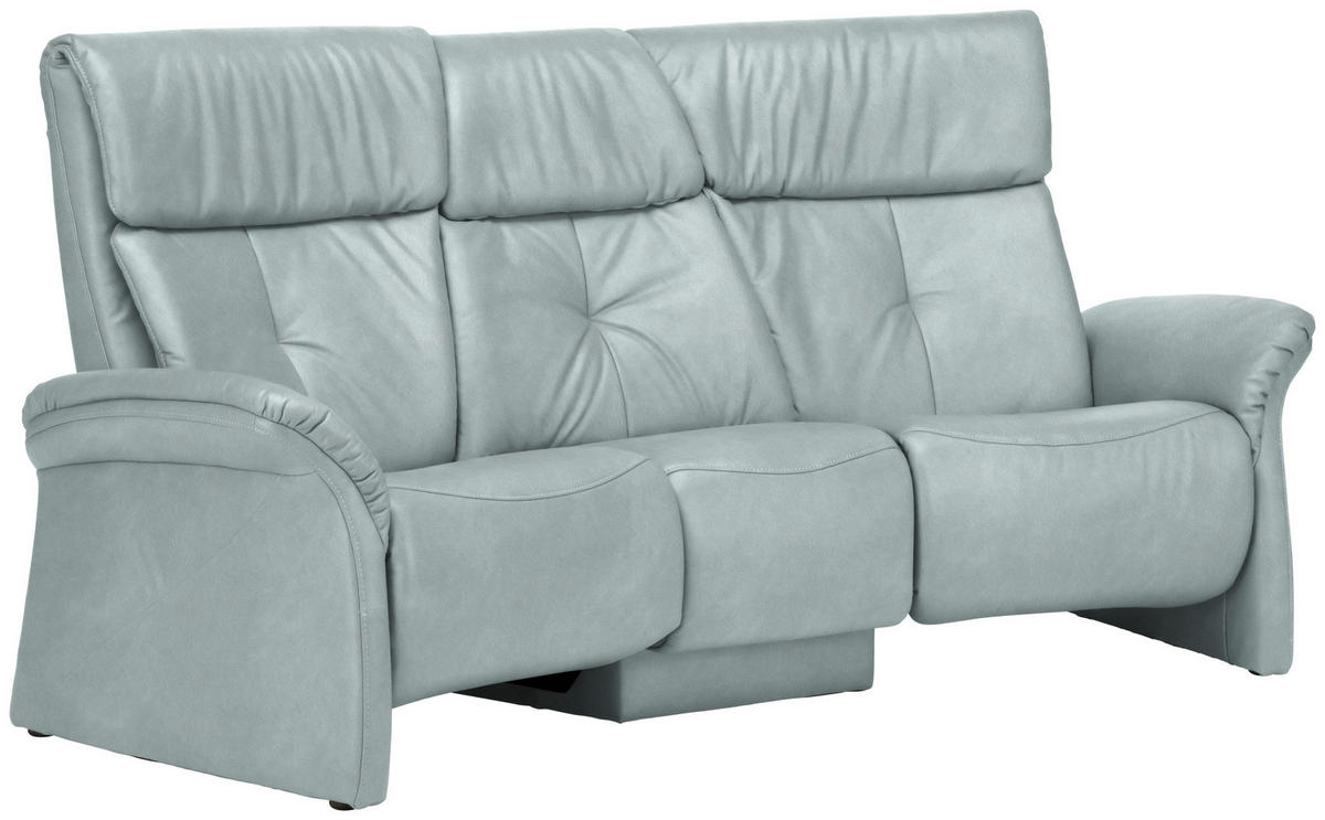 TRAPEZSOFA in Echtleder Hellblau  - Naturfarben/Hellblau, Konventionell, Leder/Holz (208/103/105cm) - Himolla Komfortklass