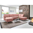 WOHNLANDSCHAFT in Flachgewebe Rot - Chromfarben/Rot, KONVENTIONELL, Textil/Metall (168/305/200cm) - Voleo