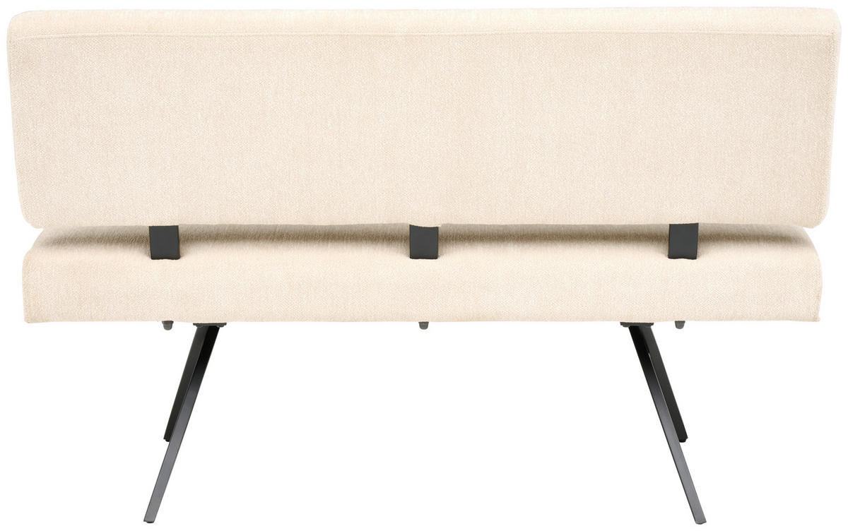 SITZBANK Metall, Textil Beige  - Beige/Schwarz, Konventionell, Textil/Metall (140/90/62cm) - MID.YOU