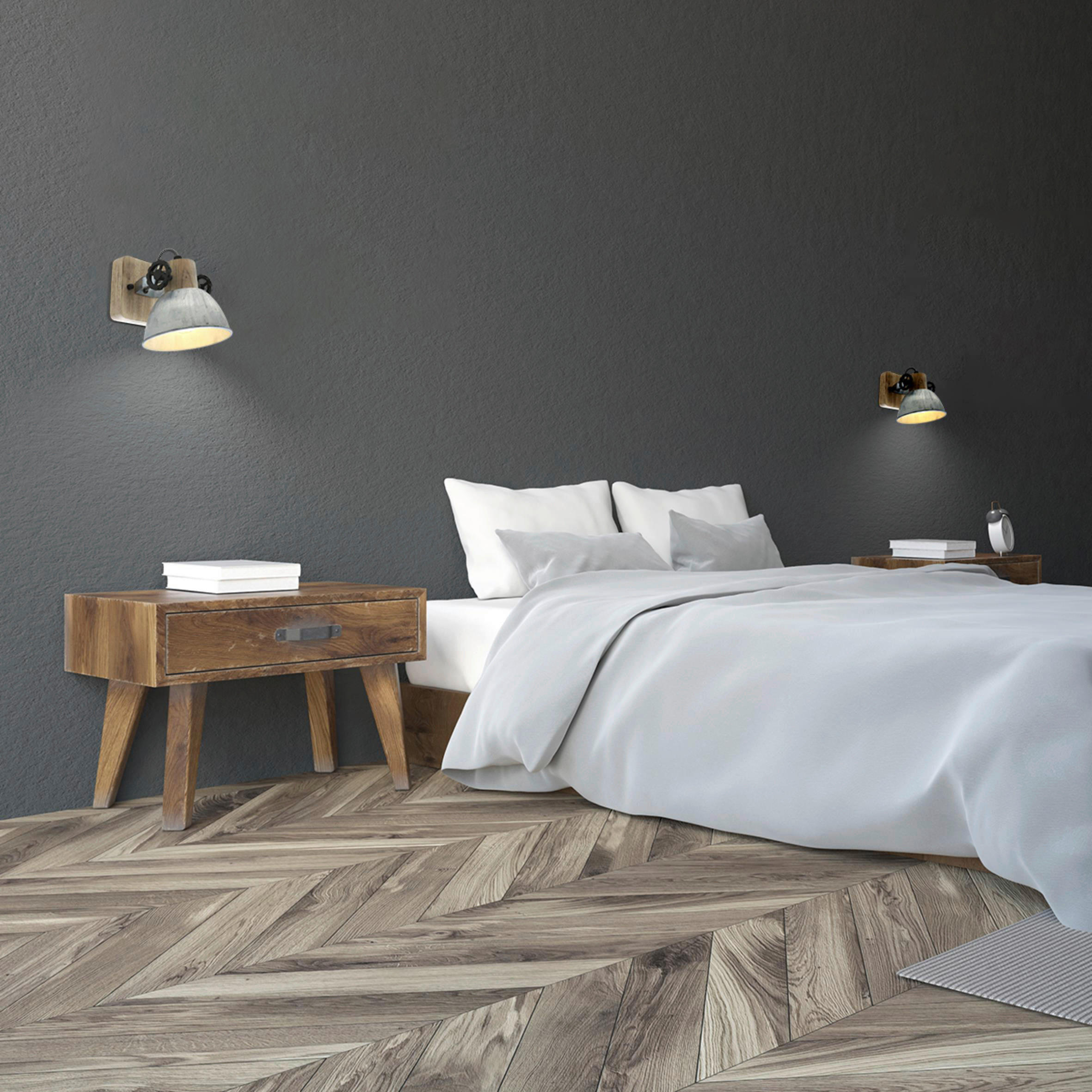 DECKENSPOTS 59/19/23 cm   - Anthrazit/Kupferfarben, Trend, Holz/Metall (59/19/23cm)