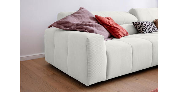 ECKSOFA in Feincord Weiß  - Schwarz/Weiß, KONVENTIONELL, Kunststoff/Textil (311/219cm) - Hom`in