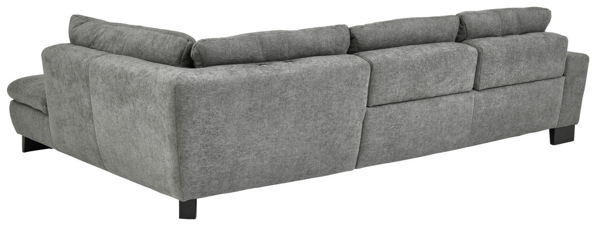 HÖRNSOFFA i chenille grå  - svart/grå, Modern, metall/textil (289/84/197cm) - Livetastic