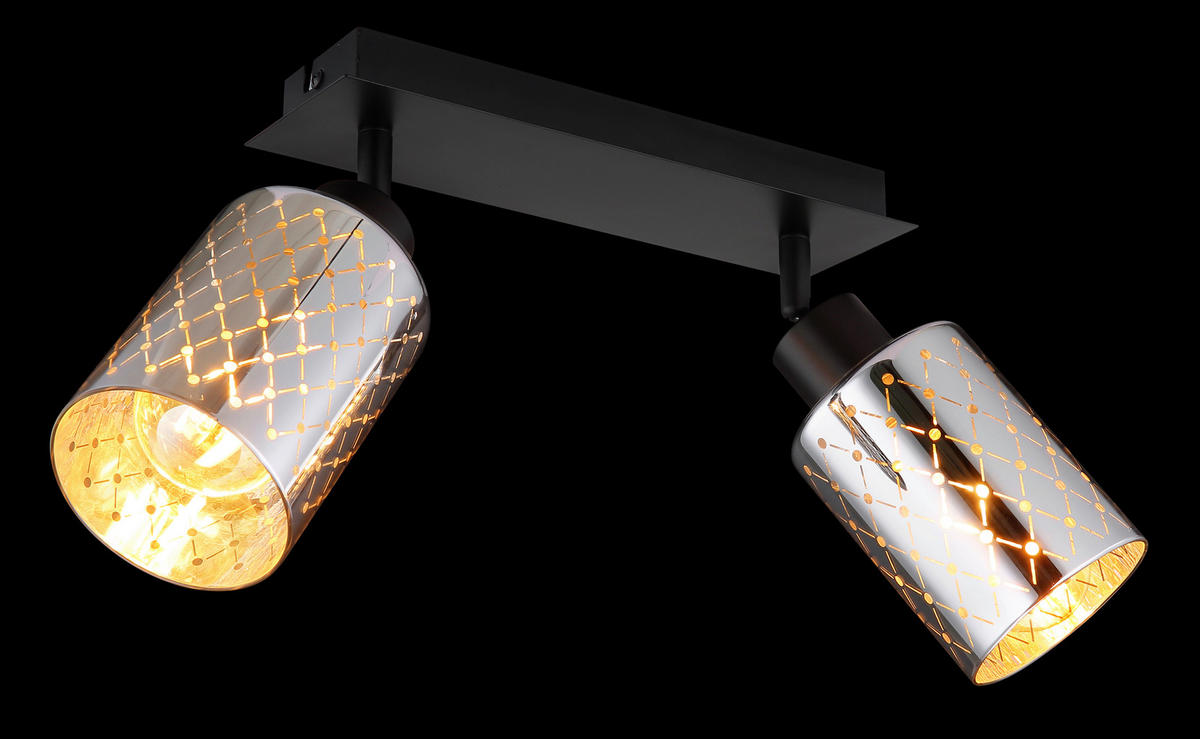 BODOVÉ SVÍTIDLO, 40 W/E27, 46/9/22 cm - černá/čiré, Basics, kov/sklo (46/9/22cm) - Globo