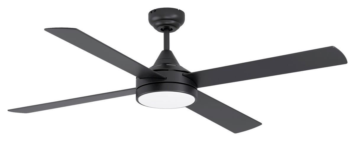 DECKENVENTILATOR - Schwarz/Naturfarben, KONVENTIONELL, Kunststoff (122/32cm)