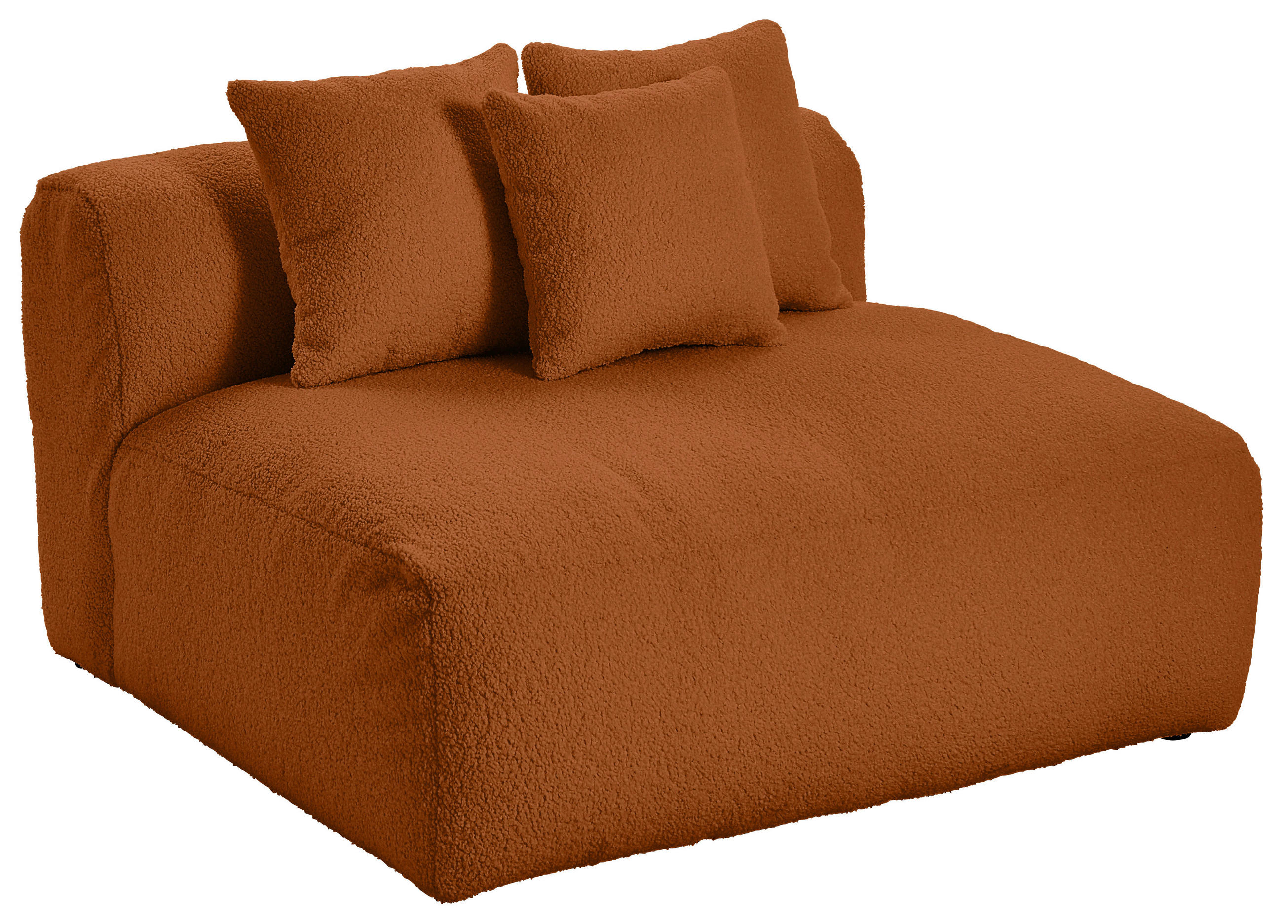 SOFAELEMENT BLOOM Flachgewebe, Teddystoff Rostfarben  - Rostfarben, Trend, Textil (120/70/122cm) - Livetastic
