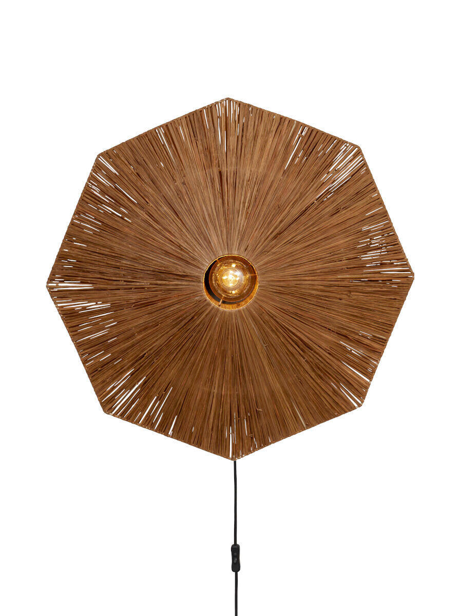 NÁSTENNÉ SVIETIDLO, 65/7 cm  - hnedá, Basics, prírodné materiály (65/7cm) - Good & Mojo