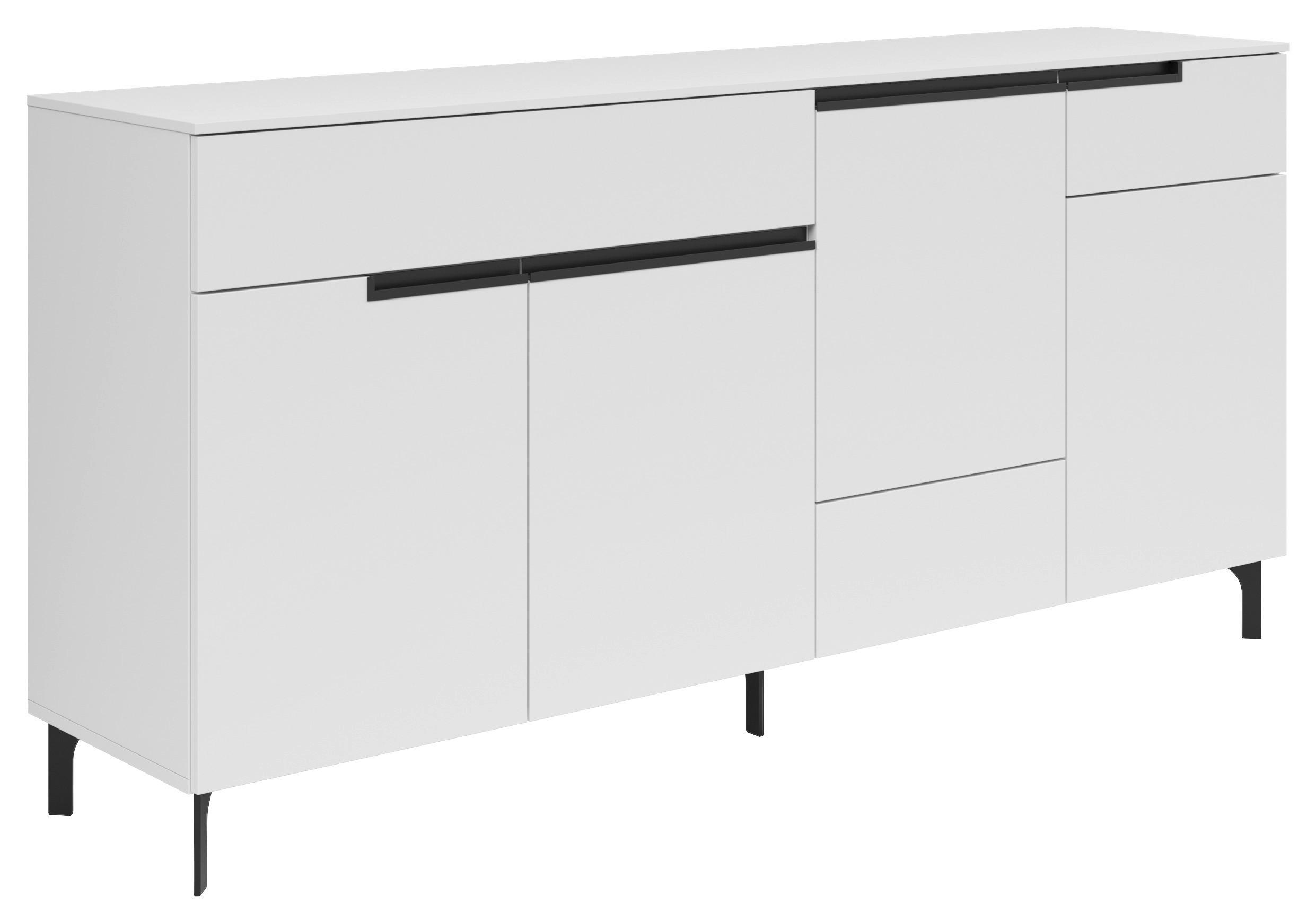SIDEBOARD  171/85/42 cm 3 Schublade(n)  - Schwarz/Weiß, Design, Holzwerkstoff/Metall (171/85/42cm) - Xora