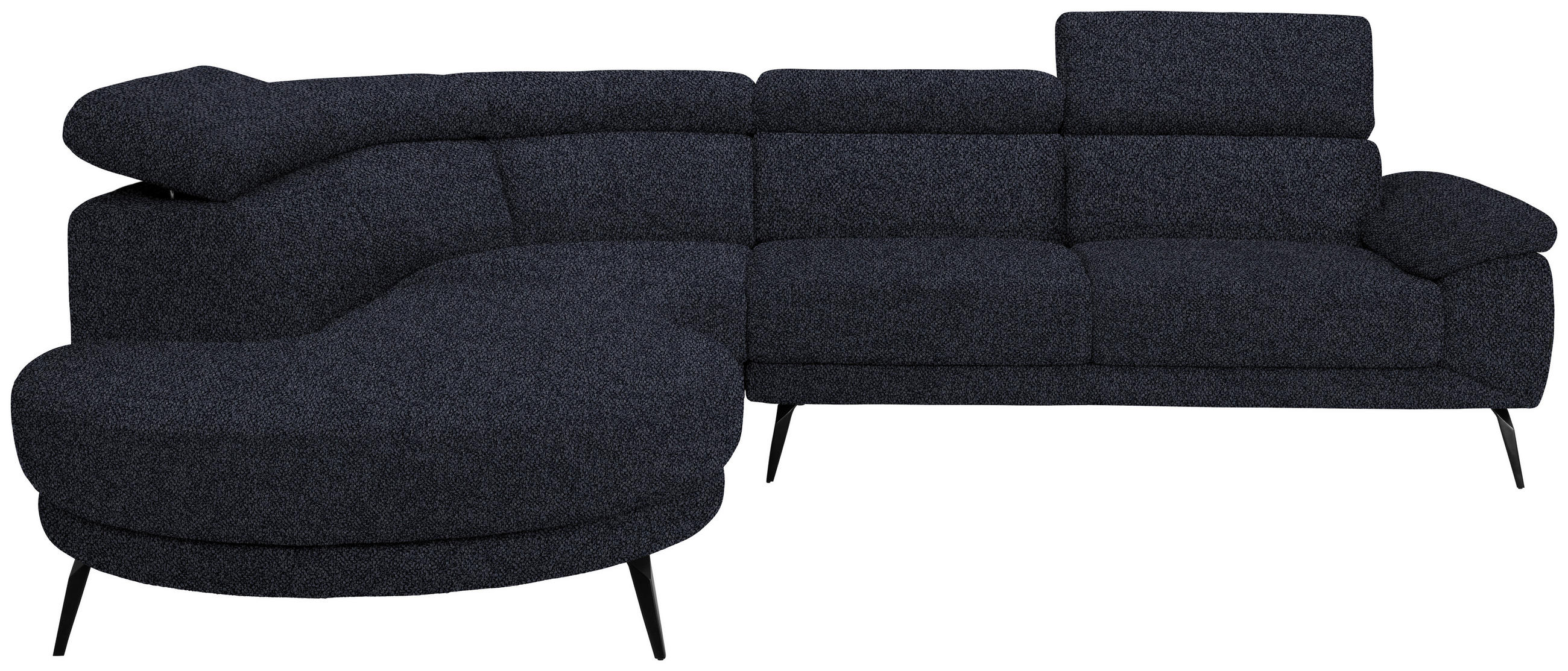 ECKSOFA Anthrazit Velours  - Anthrazit/Schwarz, Design, Textil/Metall (264/299cm) - Novel