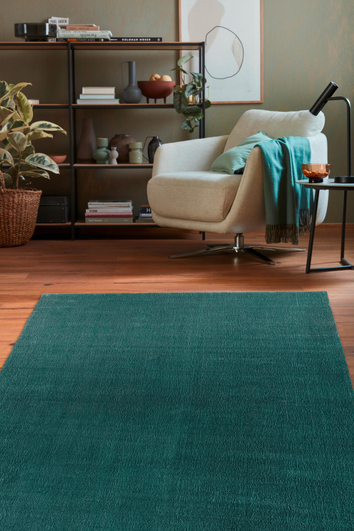 HANDWEBTEPPICH 170/240 cm Aura Grün  - Grün, Design, Textil (170/240cm) - Schöner Wohnen