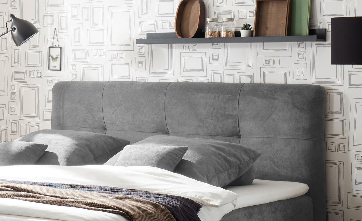BOXBETT 180/200 cm  in Dunkelgrau  - Dunkelgrau, Modern, Holzwerkstoff/Kunststoff (180/200cm) - MID.YOU