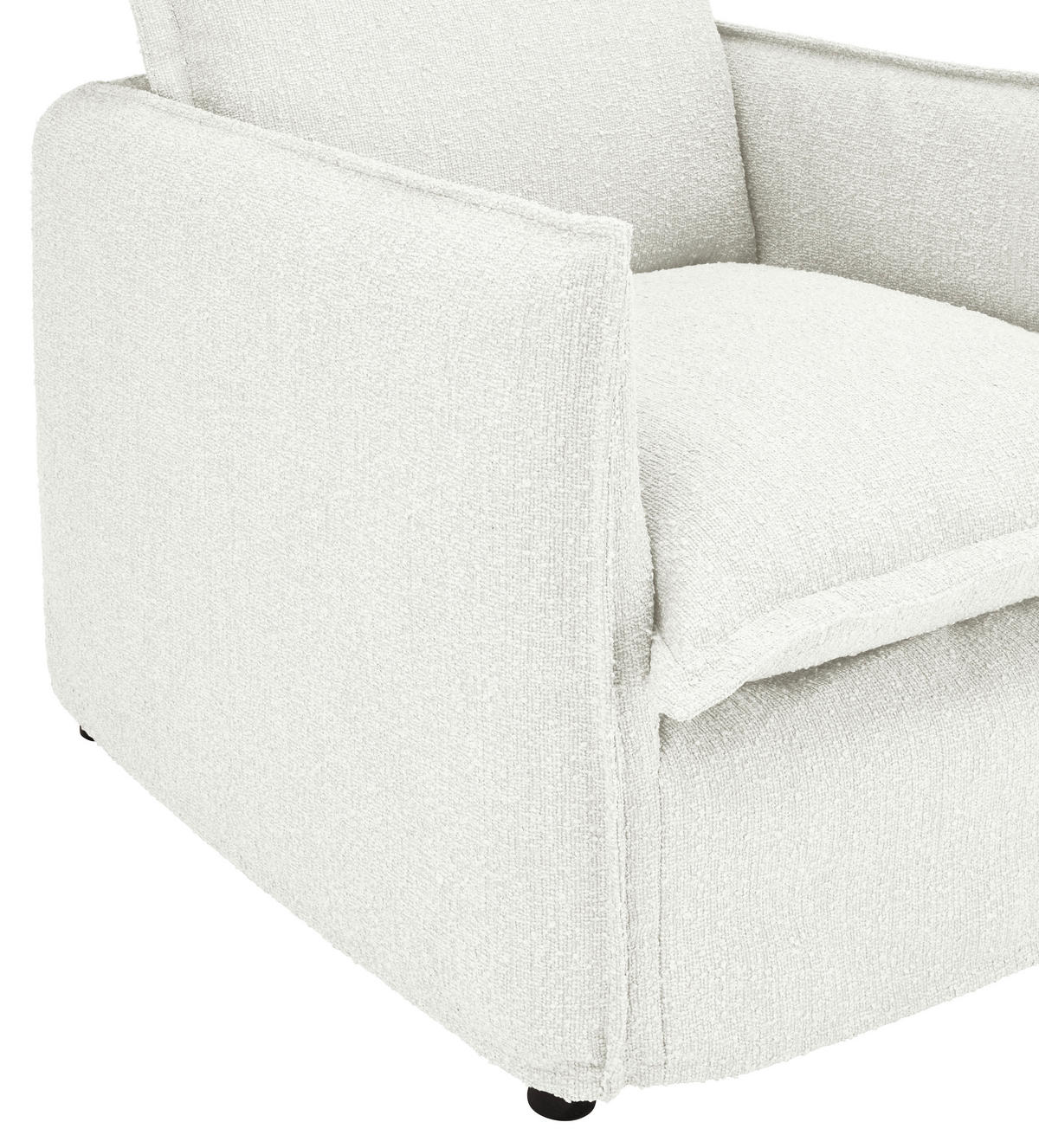 HUSSEN-SESSEL Flachgewebe, Bouclé Weiß    - Schwarz/Weiß, Trend, Textil/Metall (120/82/98cm) - Livetastic