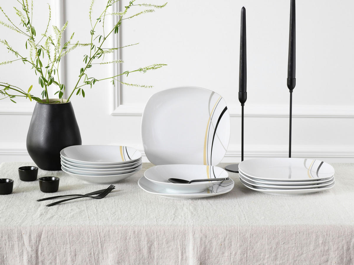 JEDÁLENSKÝ SERVIS, porcelán - biela, Trend, keramika - Creatable
