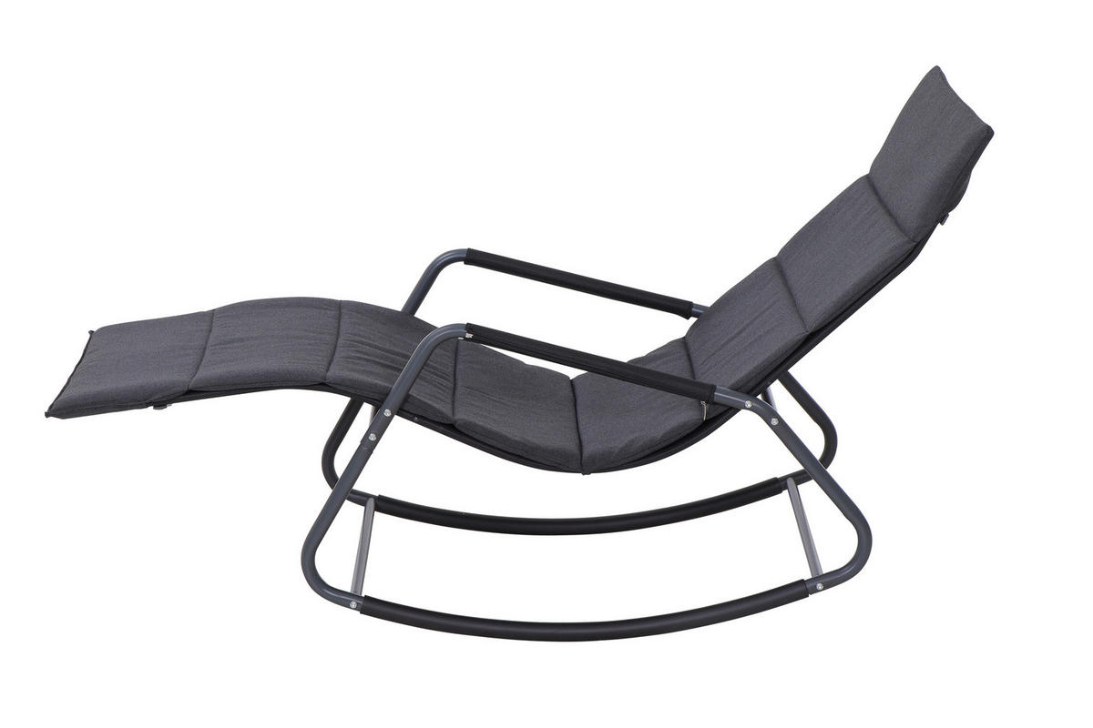 HOJDACIE LEŽADLO kov, plast, textil - čierna, Modern, kov/textil (143/57/84cm) - Siena Garden