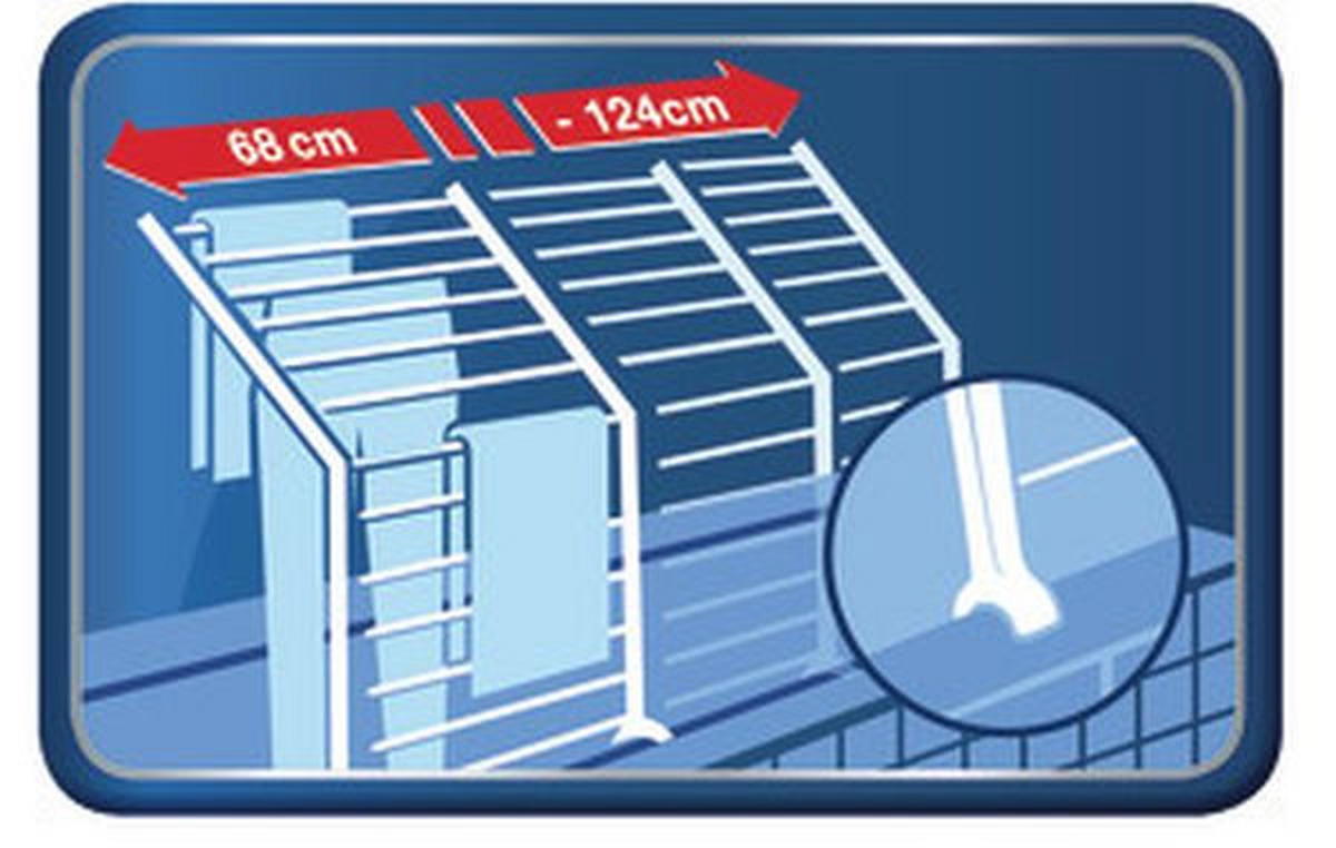BADEWANNENTROCKNER Pegasus Bath 190 Ext. 96/68/70 cm  - Blau/Weiß, Basics, Kunststoff (96/68/70cm) - Leifheit