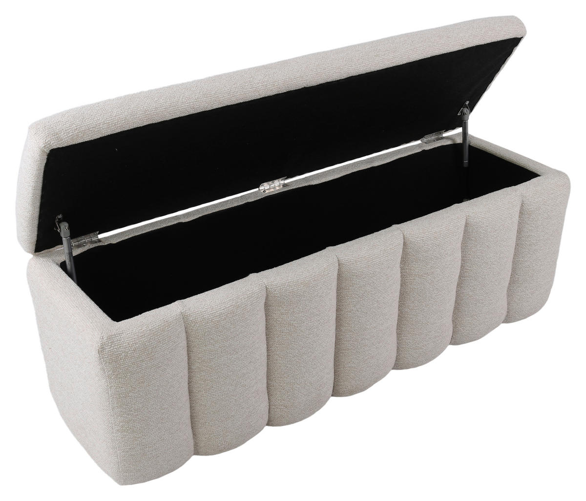 SITZBANK 120/46/41 cm Webstoff Beige Kunststoff  - Beige/Schwarz, Design, Kunststoff/Textil (120/46/41cm) - Novel