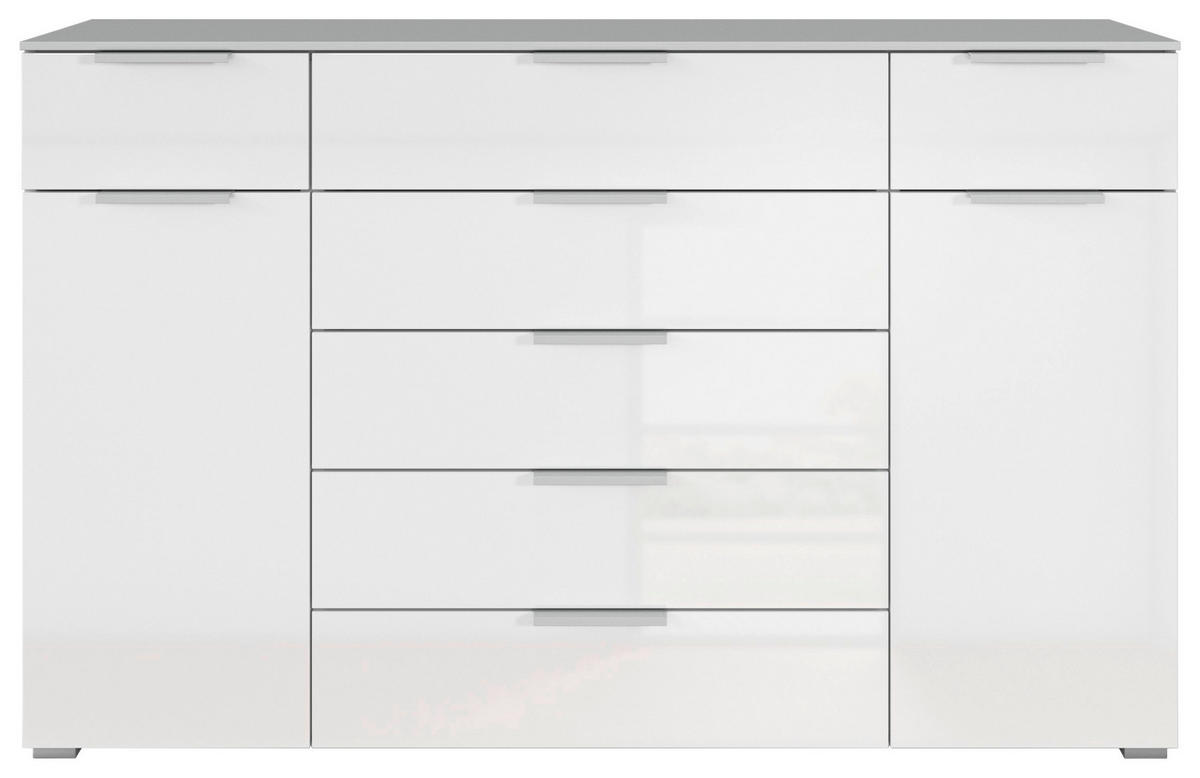 SIDEBOARD  in 160/100/42 cm  - Weiß Hochglanz/Grau, KONVENTIONELL, Holzwerkstoff/Kunststoff (160/100/42cm) - home24