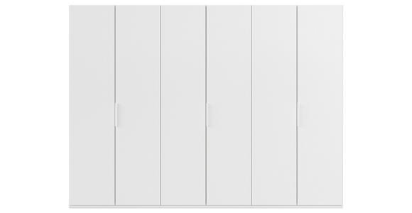 DREHTÜRENSCHRANK 301/223/61 cm,  in Weiß, 6-türig  - Weiß, Basics, Holzwerkstoff/Metall (301/223/61cm) - Novel
