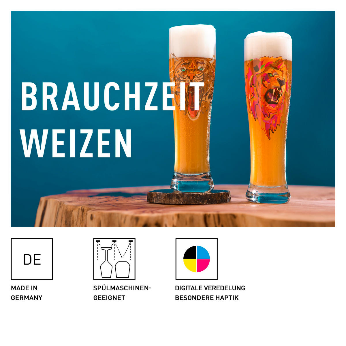 WEIZENBIERGLAS 646 ml  - Blau/Grau, LIFESTYLE, Glas (7,5/25,4/7,5cm) - Ritzenhoff
