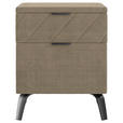 NACHTKÄSTCHEN 44/55/44 cm  in Cappuccino  - Schwarz/Cappuccino, Design, Textil/Metall (44/55/44cm) - Esposa