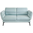 2-SITZER-SOFA Flachgewebe Blau  - Blau/Schwarz, Design, Textil/Metall (178-226/83-113/96-177cm) - Dieter Knoll