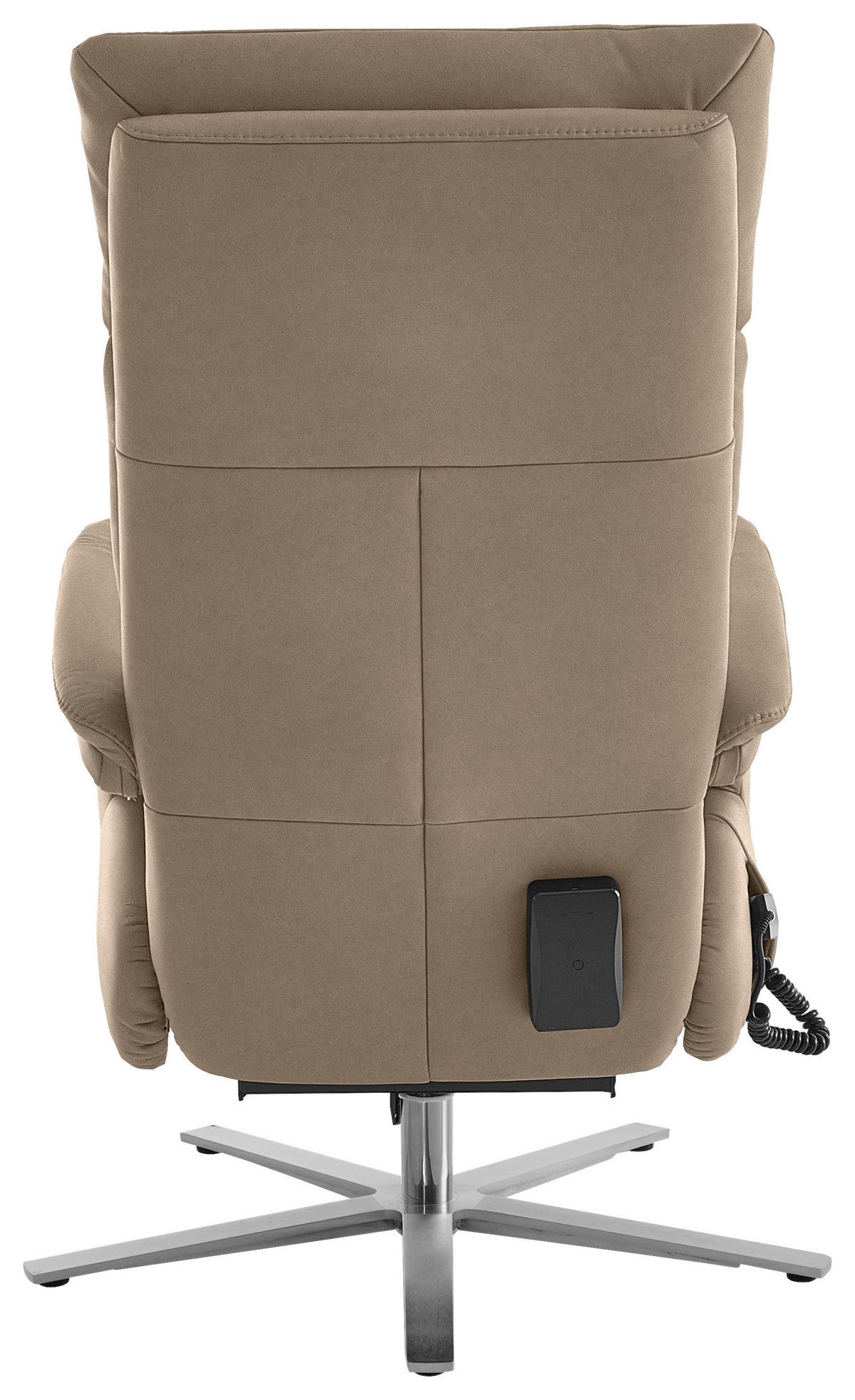 RELAXSESSEL in Leder Hellbraun  - Hellbraun/Edelstahlfarben, Design, Leder/Metall (70/124/85cm) - Cantus