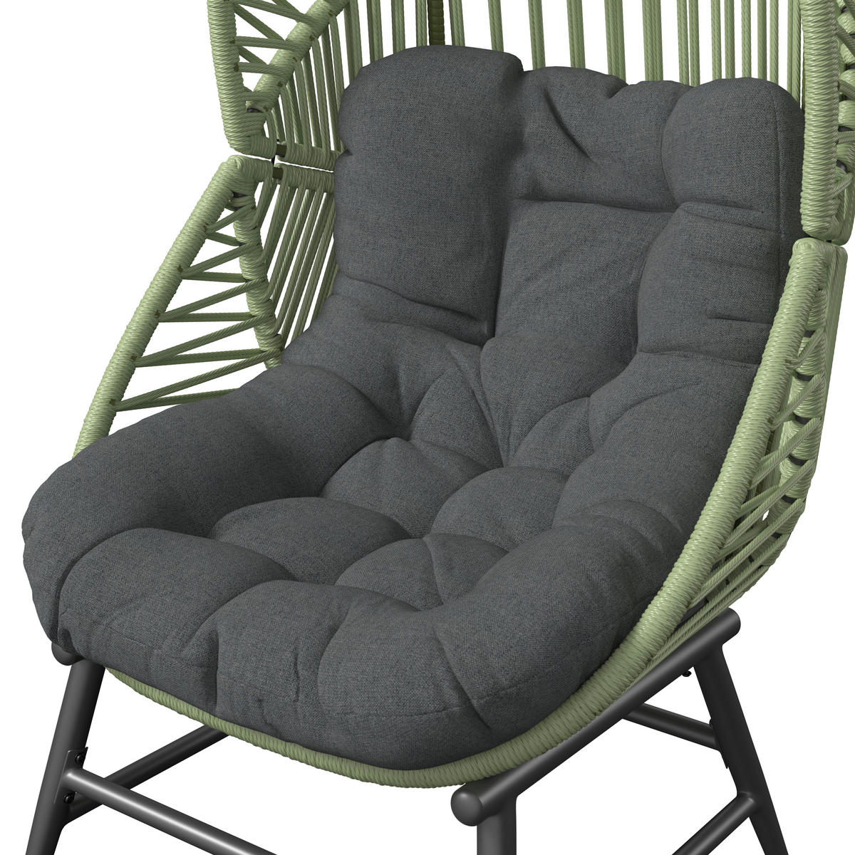 LOUNGESESSEL  - Anthrazit/Hellgrün, MODERN, Kunststoff/Textil (89/148,5/90cm) - Ambia Garden