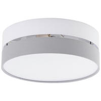 DECKENLEUCHTE 37/13,5 cm   - Weiß/Grau, MODERN, Kunststoff/Textil (37/13,5cm) - Novel