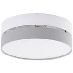 DECKENLEUCHTE  37/13,5 cm    - Weiß/Grau, MODERN, Kunststoff/Textil (37/13,5cm) - Novel