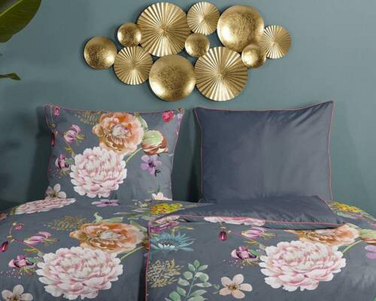 WENDEBETTWÄSCHE Parma Satin 135/200 cm  - Anthrazit/Grau, Design, Textil (135/200cm)