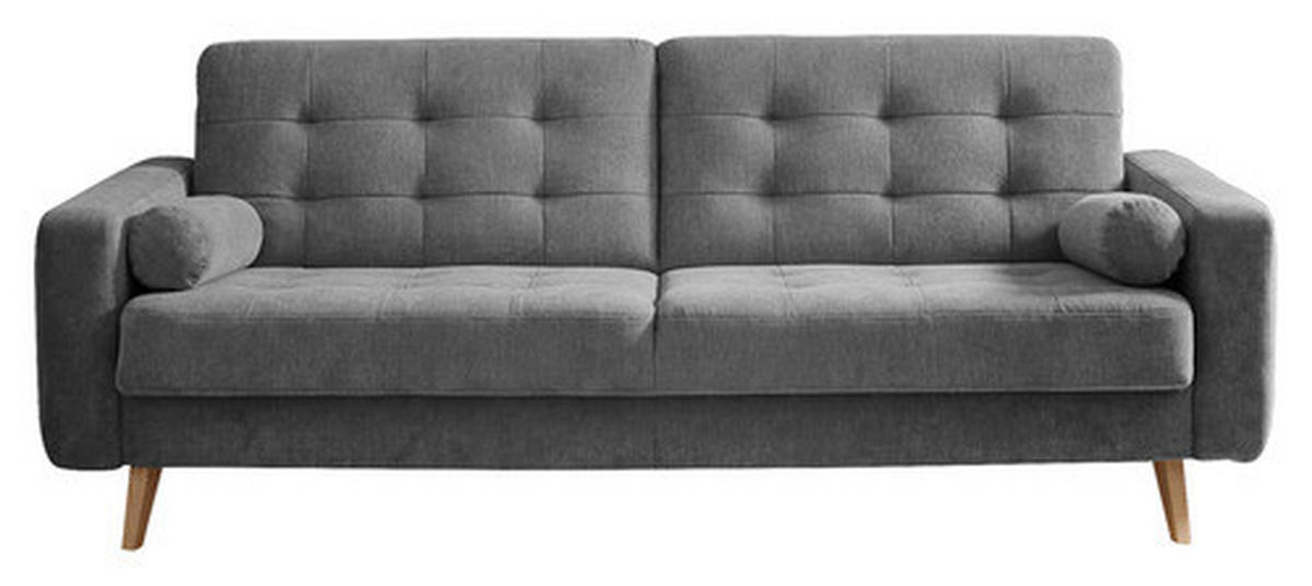 ROZKLÁDACÍ POHOVKA, textil, kompozitní dřevo, tmavě šedá - barvy dubu/tmavě šedá, Moderní, dřevo/kompozitní dřevo (222/86/90cm) - MID.YOU