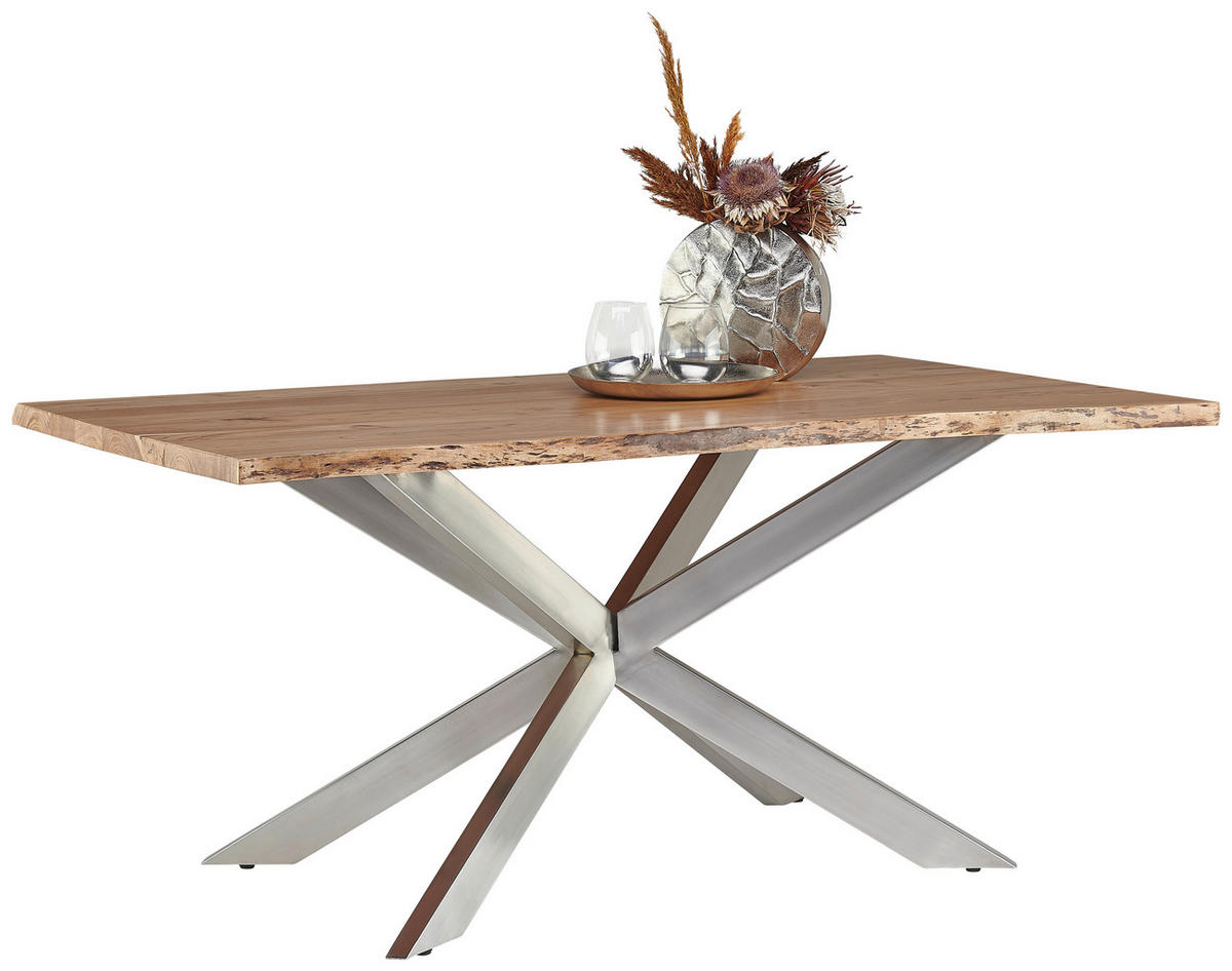 STOL ZA BLAGOVAONICU  prirodne boje  drvo, metal      - prirodne boje/boje oplemenjenog čelika, Lifestyle, drvo/metal (160/76/100cm) - MID.YOU