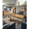 WOHNWAND  in Eichefarben  320/205,7/53,7 cm  - Eichefarben/Schwarz, Natur, Glas/Holz (320/205,7/53,7cm) - Valnatura