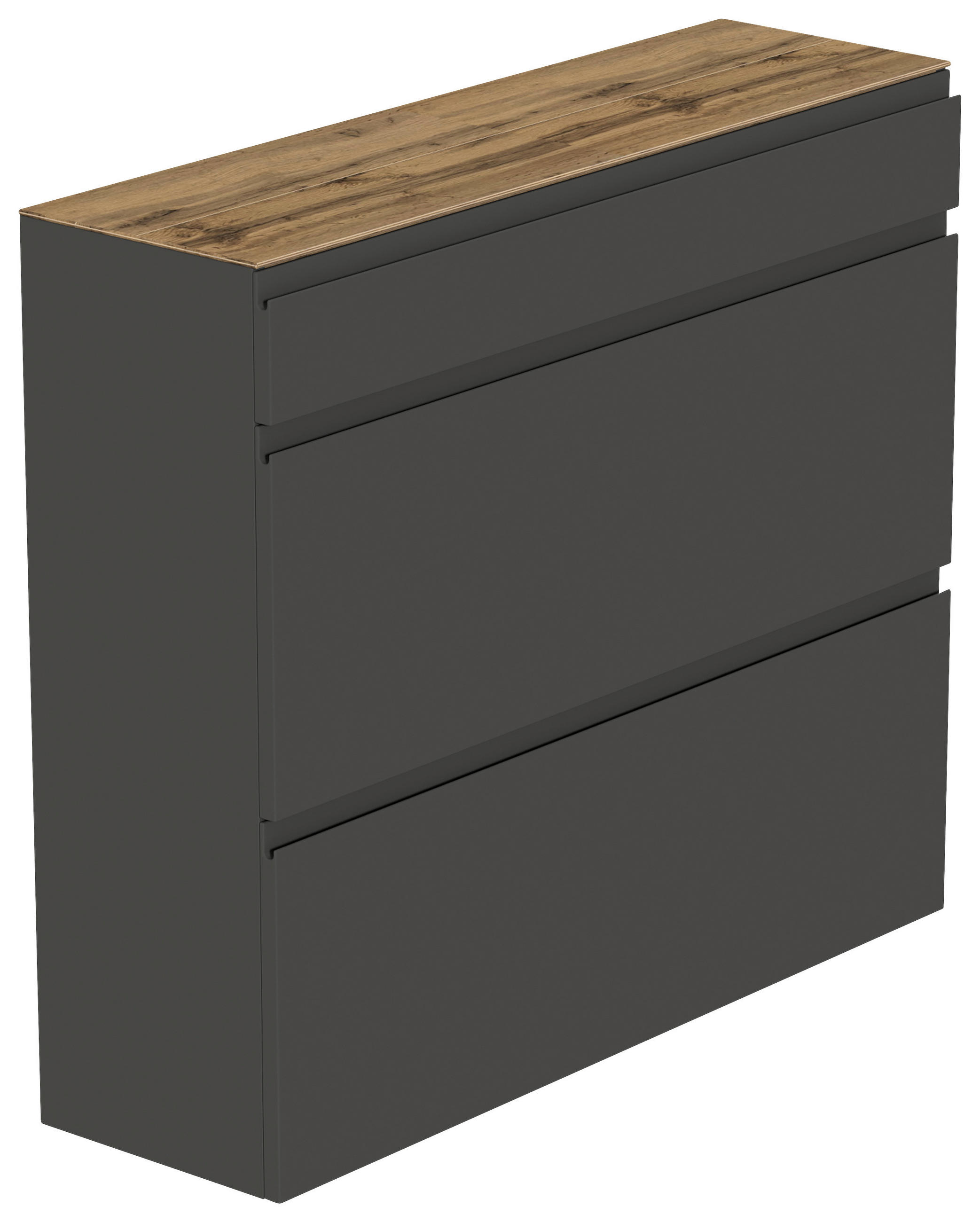 SCHUHKIPPER Gardasee 110/97/33 cm  - Eichefarben/Anthrazit, Design, Holzwerkstoff (110/97/33cm) - Moderano