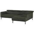 ECKSOFA in Chenille Graubraun  280/205 cm  - Graubraun/Schwarz, Design, Textil/Metall (280/205cm) - Xora