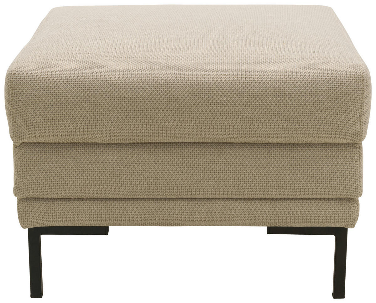 HOCKER in Textil Beige  - Beige/Schwarz, Design, Textil/Metall (55/45/55cm) - LOOKS by W.Joop