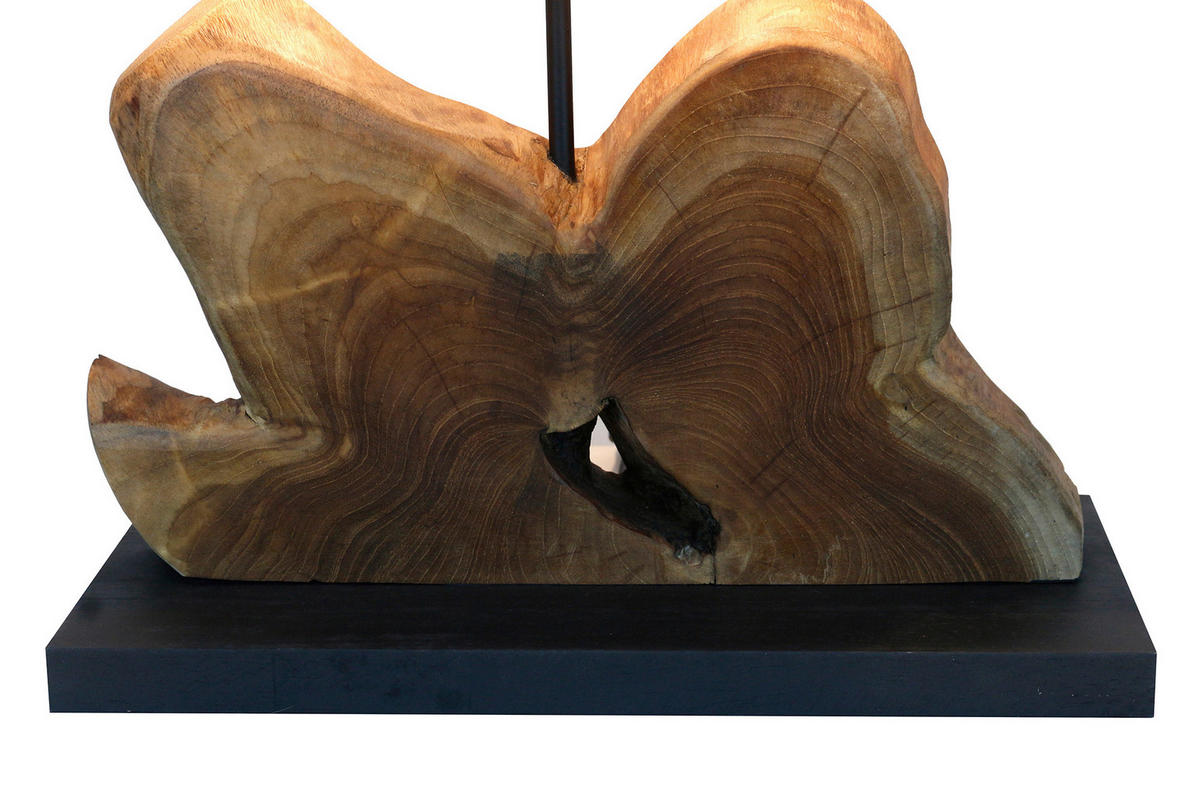 TISCHLEUCHTE 49/50/20 cm   - Schwarz/Weiß, Design, Holz/Textil (49/50/20cm) - P & B