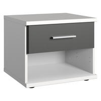 NACHTSCHRANK 46/38/40 cm  - Alufarben/Schwarz, KONVENTIONELL, Holzwerkstoff/Kunststoff (46/38/40cm) - Boxxx