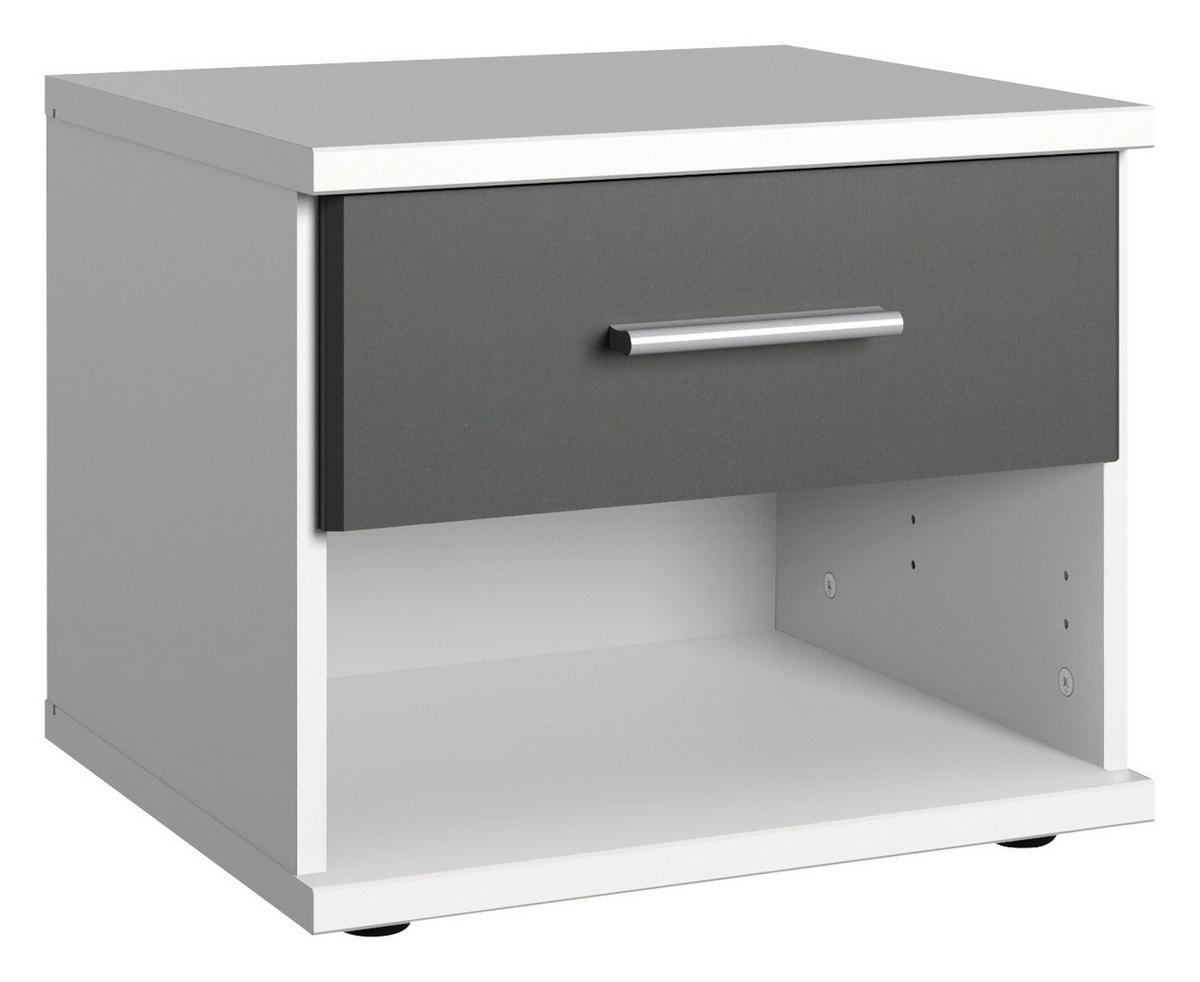 NACHTSCHRANK 46/38/40 cm  - Alufarben/Schwarz, KONVENTIONELL, Holzwerkstoff/Kunststoff (46/38/40cm) - Boxxx