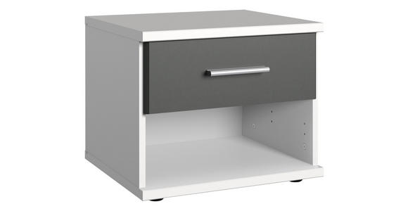 NACHTSCHRANK 46/38/40 cm  - Alufarben/Schwarz, KONVENTIONELL, Holzwerkstoff/Kunststoff (46/38/40cm) - Carryhome