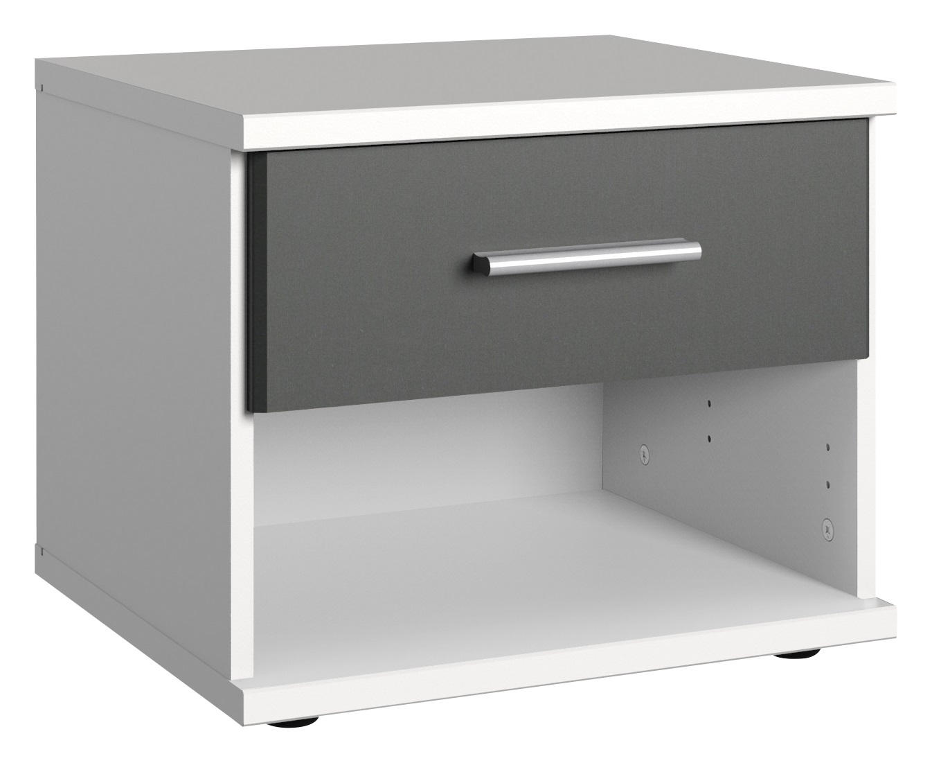 Boxxx Nachtschrank Graphit, Weiß 46x38x40 cm
