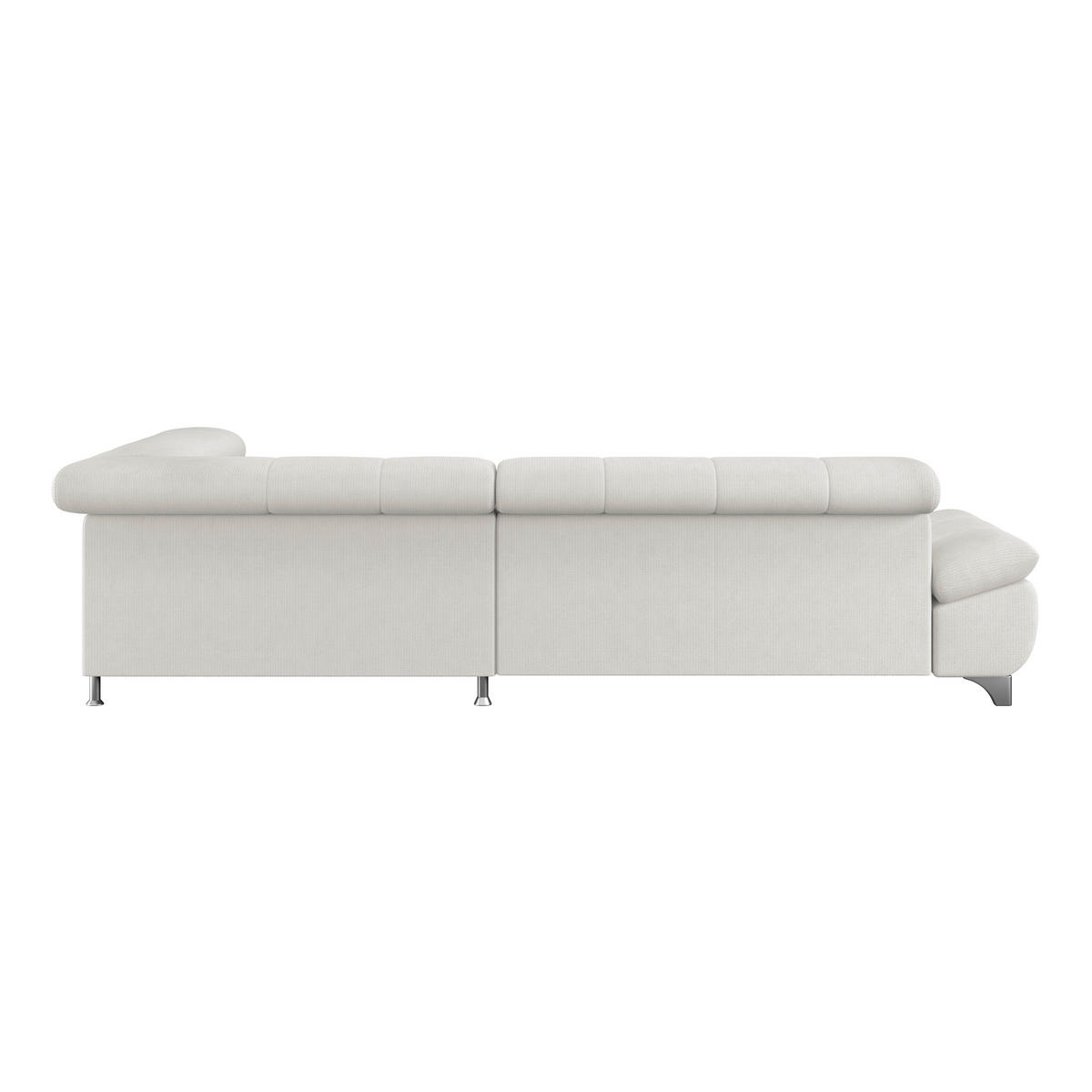 ECKSOFA Creme Chenille  - Chromfarben/Creme, KONVENTIONELL, Textil/Metall (312/234cm) - Livetastic