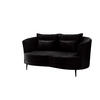 2-SITZER-SOFA Velours Anthrazit  - Anthrazit/Schwarz, MODERN, Textil/Metall (179/85/101cm) - Livetastic