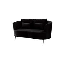 2-SITZER-SOFA in Velours Anthrazit  - Anthrazit/Schwarz, Modern, Textil/Metall (179/85/101cm) - Livetastic
