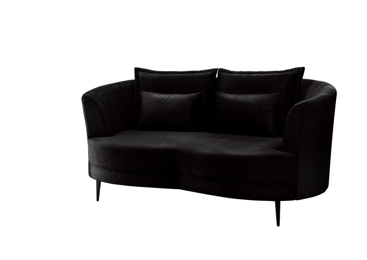 2-SITZER-SOFA in Velours Anthrazit  - Anthrazit/Schwarz, MODERN, Textil/Metall (179/85/101cm) - Livetastic