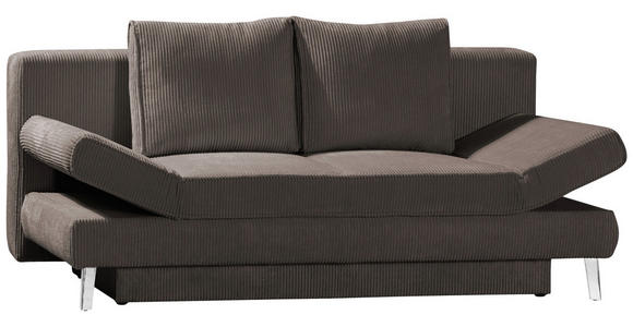 SCHLAFSOFA in Cord Braun  - Chromfarben/Braun, Design, Textil/Metall (200/85/90cm) - Xora